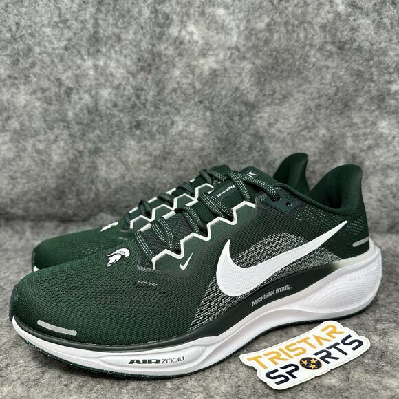 Michigan State Spartans Nike Air Zoom Pegasus 41 Running Shoes Mens Sz 9 Green - Picture 1 of 8